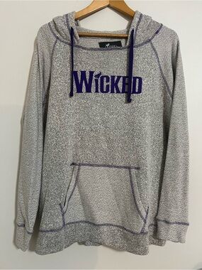 Like New Wicked 'Green for Good' Gray Purple Hoodie - Size L